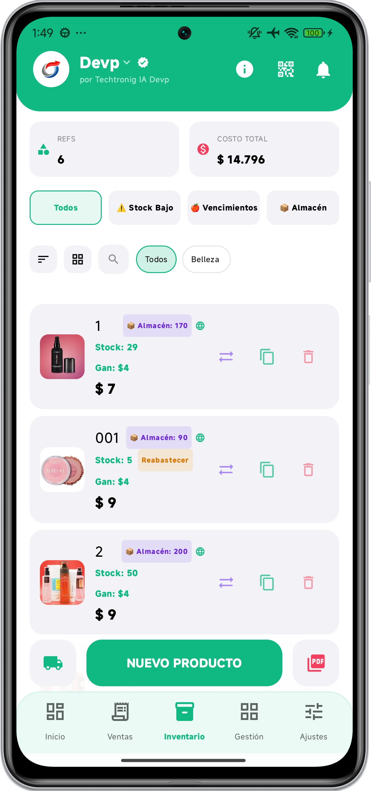 Inventory Screen