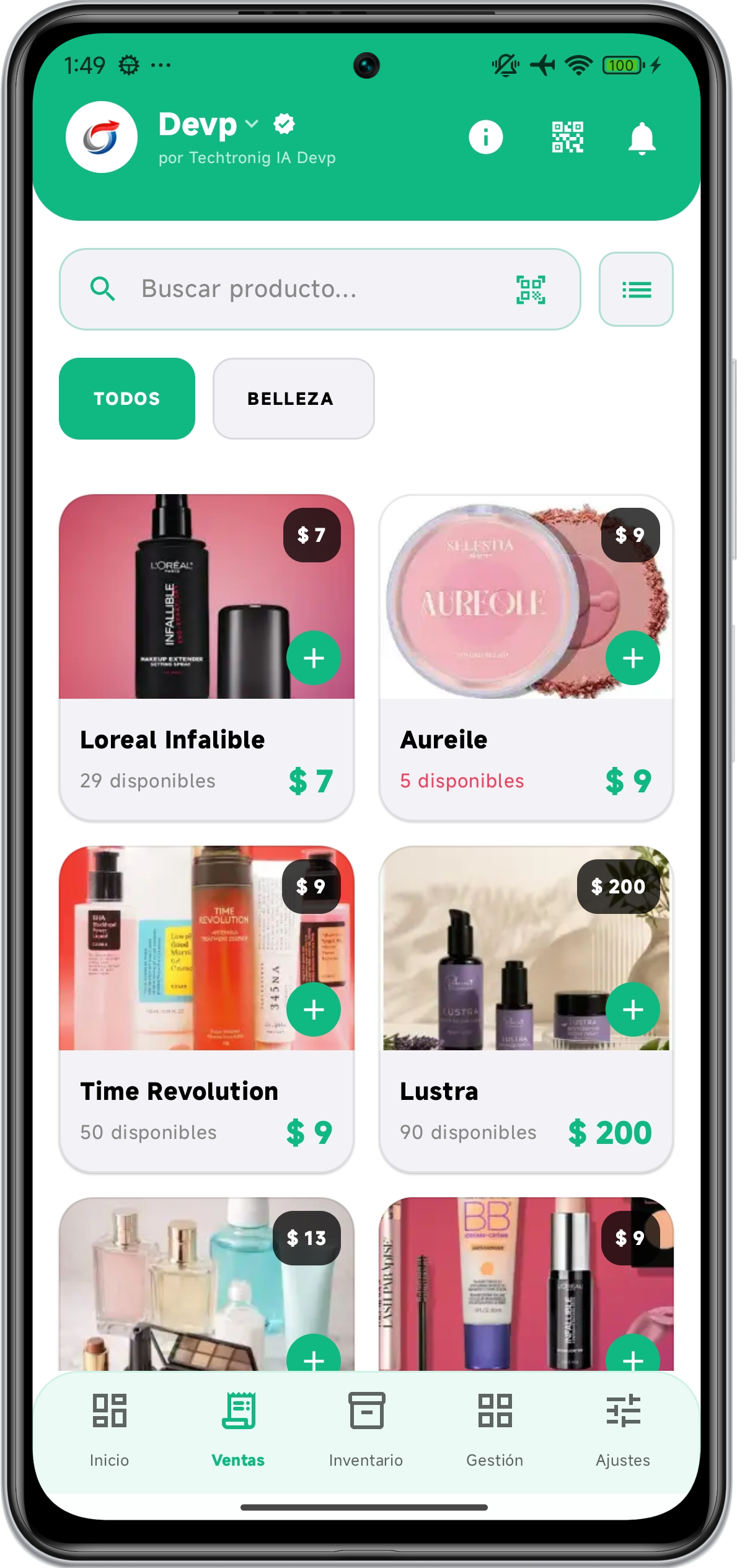 Sales Screen